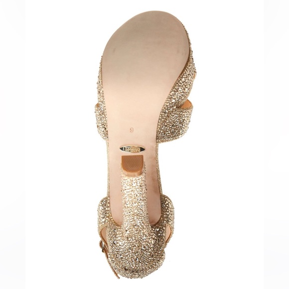 NWT Badgley Mischka Fizzy Fantastic Rhinestone Bejeweled Platform - Picture 5 of 12